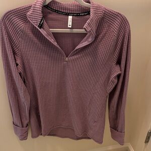 Women's Purple Quarter-Zip Waffle Knit Top
